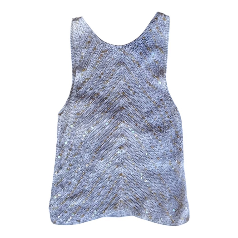Valenti Cream Sequin Racerback Tank